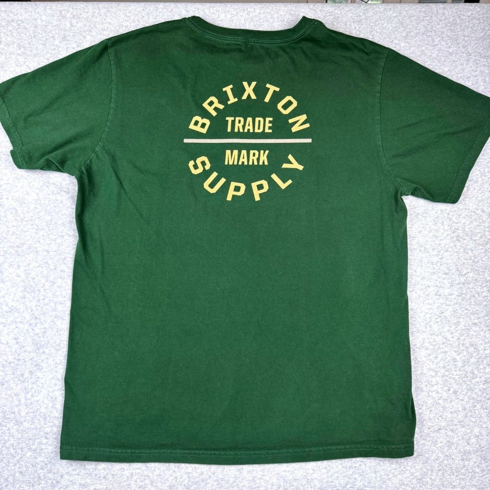 Brixton Supply Mens XL Green Graphic T-Shirt Skate Streetwear 100% Cotton - Picture 7 of 7